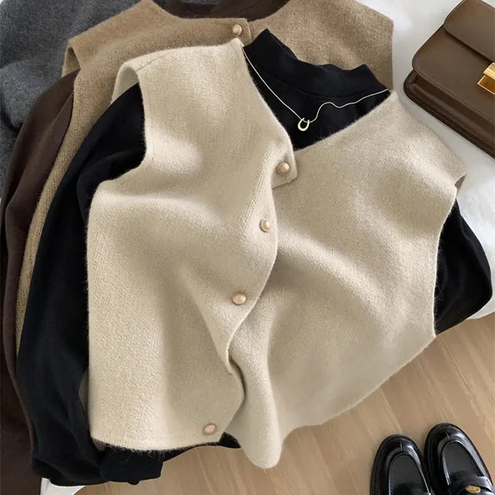 ELLEN™ – Elegante Gebreide Mouwloze Trui - Ava Mode