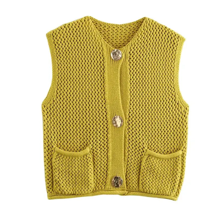 TRAF™ – Mouwloos Gebreid Vest - Ava Mode