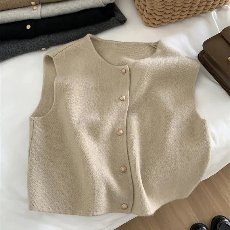 ELLEN™ – Elegante Gebreide Mouwloze Trui - Ava Mode