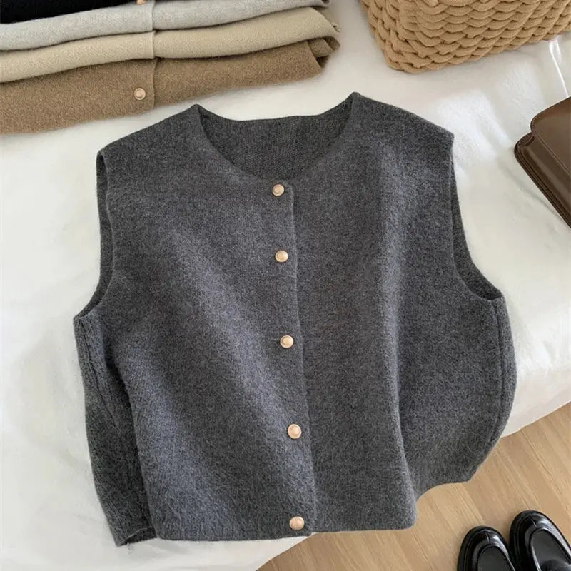 ELLEN™ – Elegante Gebreide Mouwloze Trui - Ava Mode