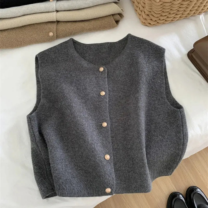 ELLEN™ – Elegante Gebreide Mouwloze Trui - Ava Mode